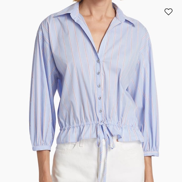 Cara Cara Hutton Striped Cotton Poplin Top - Picture 3 of 7
